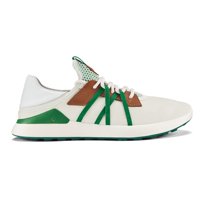 OluKai Customer Favorite - Manele Men’s Breathable Golf Shoes - White / Bamboo