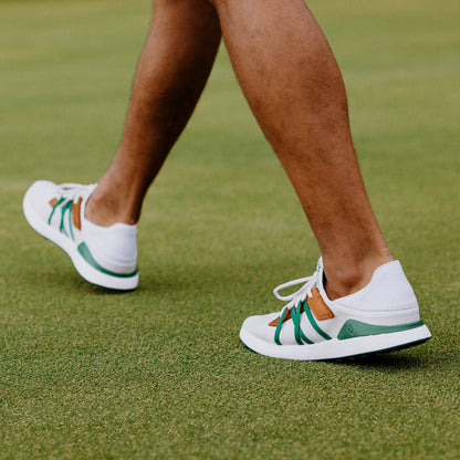 OluKai Customer Favorite - Manele Men’s Breathable Golf Shoes - White / Bamboo