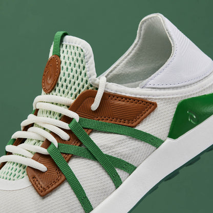 OluKai Customer Favorite - Manele Men’s Breathable Golf Shoes - White / Bamboo