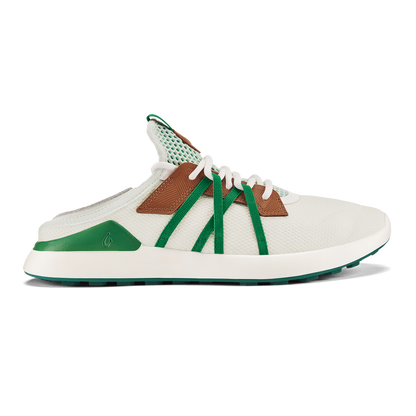 OluKai Customer Favorite - Manele Men’s Breathable Golf Shoes - White / Bamboo