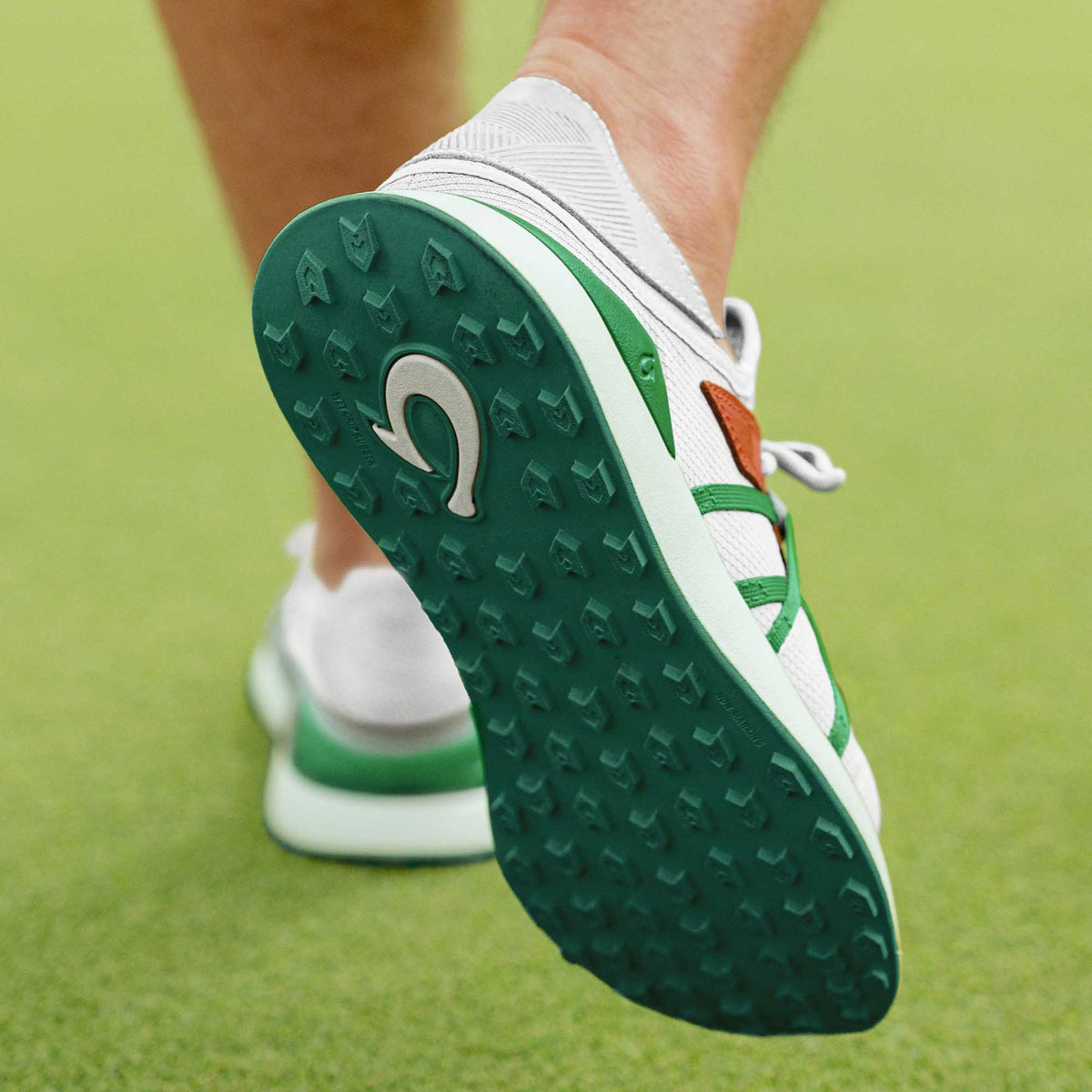 OluKai Customer Favorite - Manele Men’s Breathable Golf Shoes - White / Bamboo