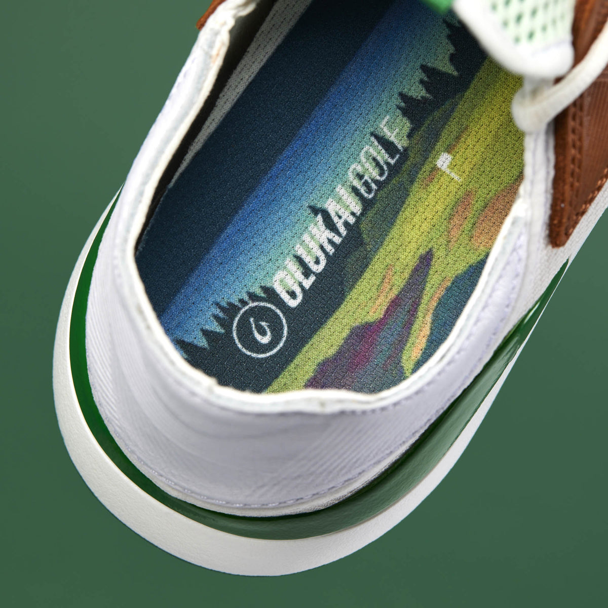 OluKai Customer Favorite - Manele Men’s Breathable Golf Shoes - White / Bamboo