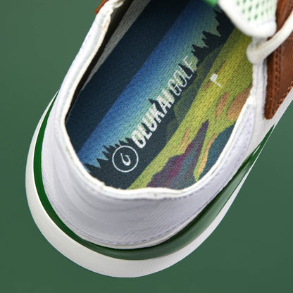 OluKai Customer Favorite - Manele Men’s Breathable Golf Shoes - White / Bamboo