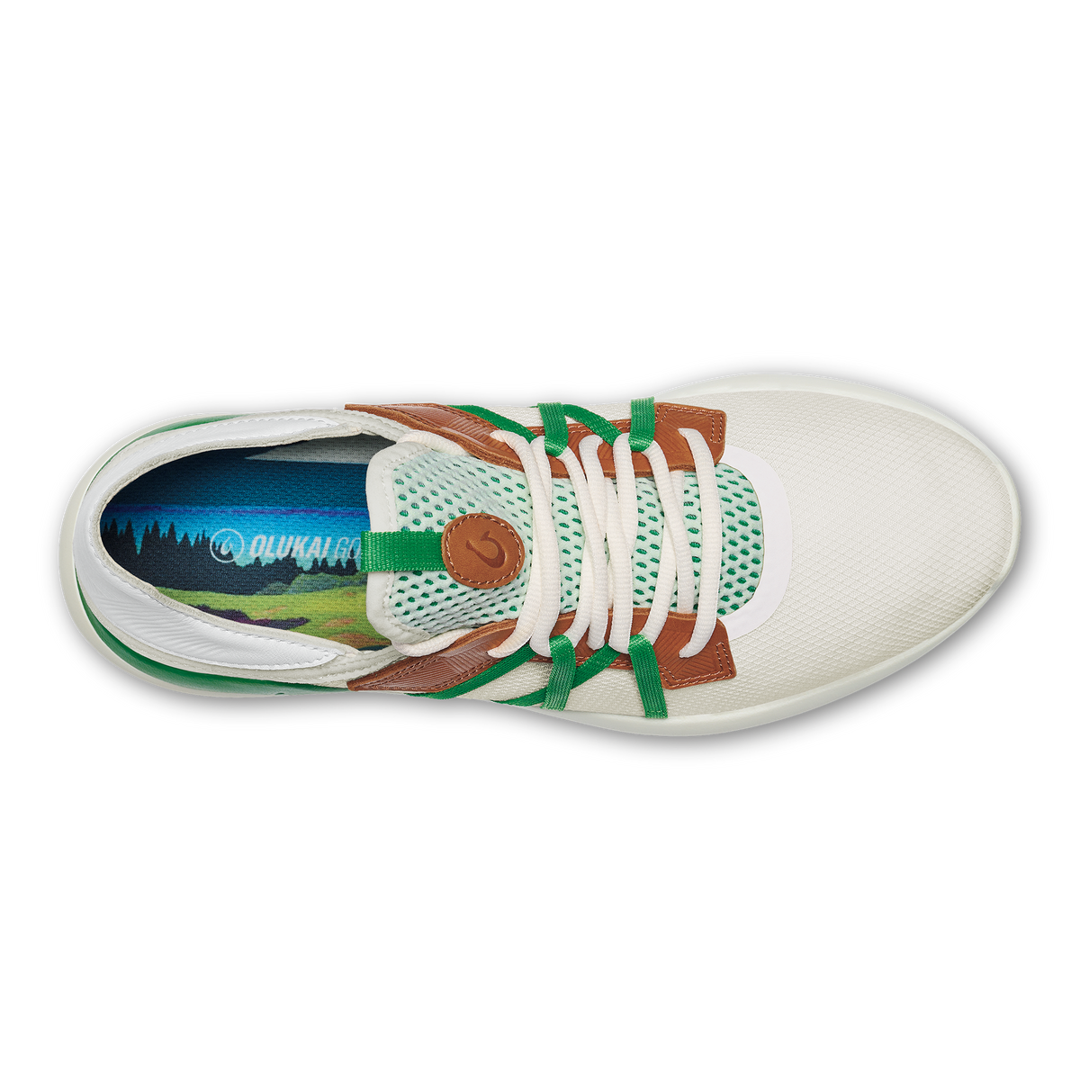 OluKai Customer Favorite - Manele Men’s Breathable Golf Shoes - White / Bamboo