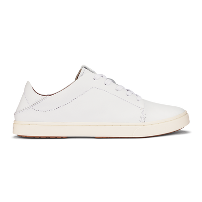 OluKai Trending - Pehuea Lī ‘Ili Women's Leather Sneakers - White
