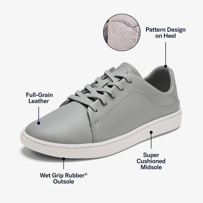 OluKai Featured - Pehuea Lī ‘Ili Women's Leather Sneakers - Ash