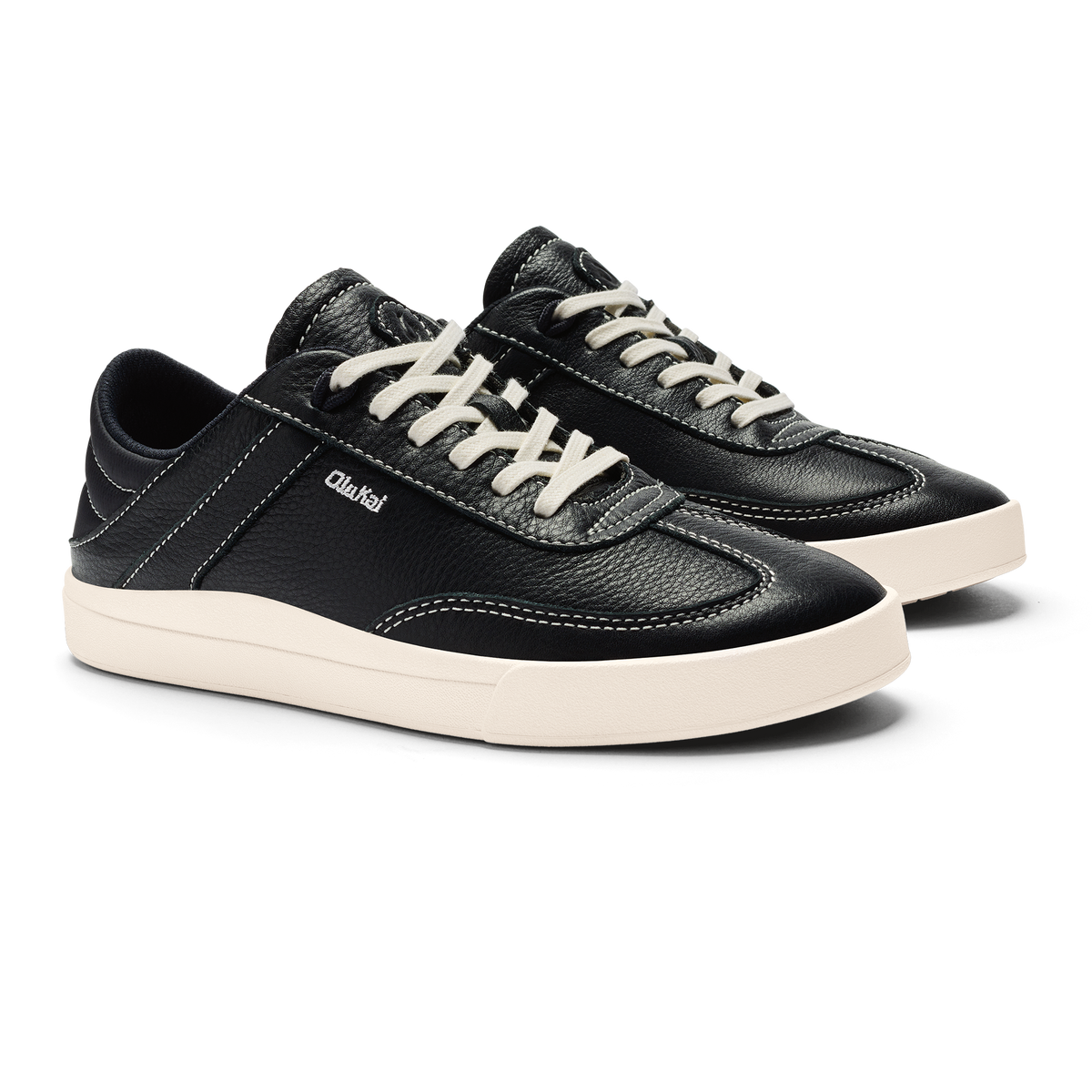 OluKai Exclusive - Hā‘upu Women’s Leather Sneakers - Onyx