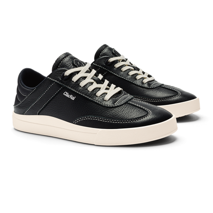 OluKai Exclusive - Hā‘upu Women’s Leather Sneakers - Onyx