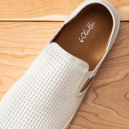 OluKai Premium - Pehuea Women's Breathable Slip-On Sneakers - Bright White