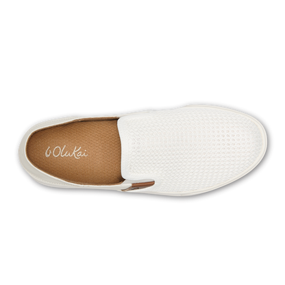OluKai Premium - Pehuea Women's Breathable Slip-On Sneakers - Bright White
