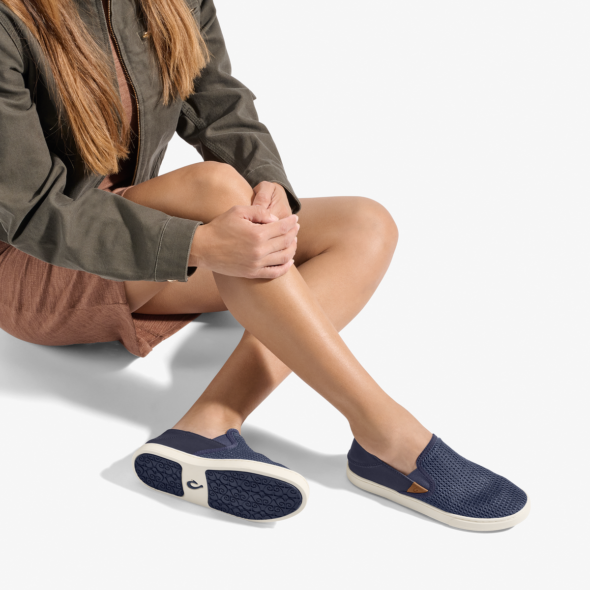 OluKai Smart Buy - Pehuea Women's Breathable Slip-On Sneakers - Trench Blue