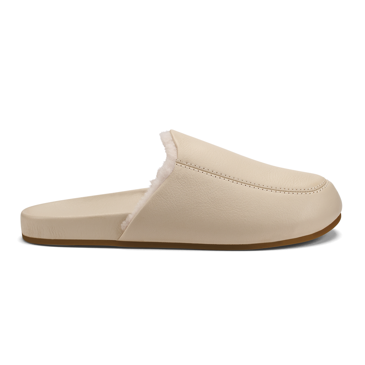 OluKai Top Pick - Kōnea Women’s Leather Slipper Mules - Bone