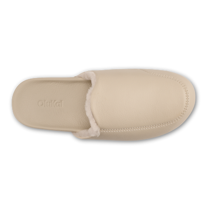 OluKai Top Pick - Kōnea Women’s Leather Slipper Mules - Bone