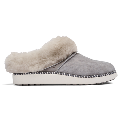OluKai Discount - Ku‘i Women’s Fuzzy Slip-On Slippers - Fog