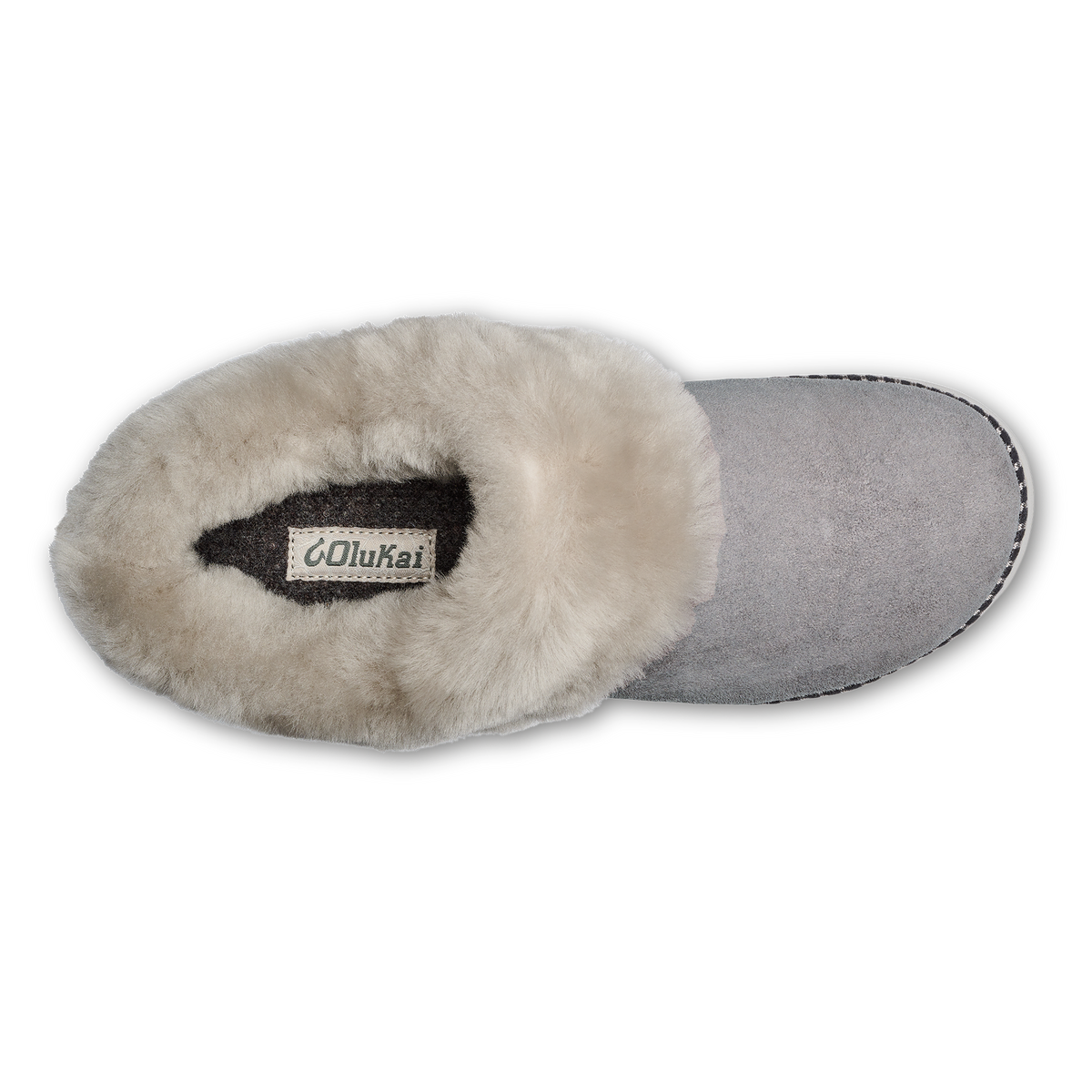 OluKai Discount - Ku‘i Women’s Fuzzy Slip-On Slippers - Fog