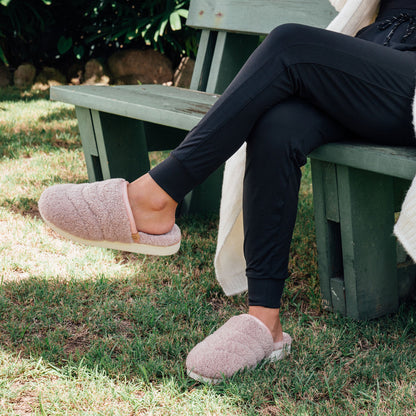 OluKai Best Seller - Pūpū Mua Women’s Shearling Mule Slipper - Pink Sea Salt