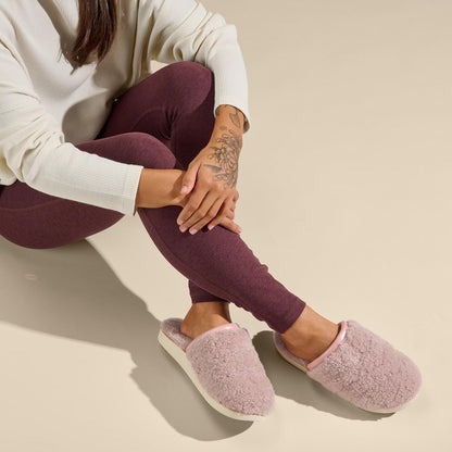 OluKai Best Seller - Pūpū Mua Women’s Shearling Mule Slipper - Pink Sea Salt