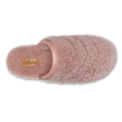 OluKai Best Seller - Pūpū Mua Women’s Shearling Mule Slipper - Pink Sea Salt