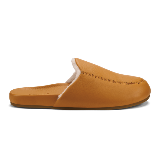 OluKai Smart Buy - Kōnea Women’s Leather Slipper Mules - Saddle
