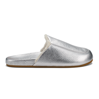 OluKai Hot Sale - Kōnea Women’s Leather Slipper Mules - Silver