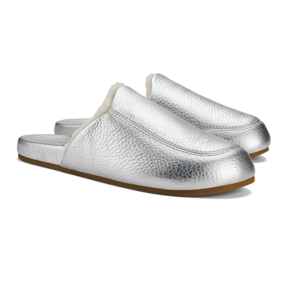 OluKai Hot Sale - Kōnea Women’s Leather Slipper Mules - Silver