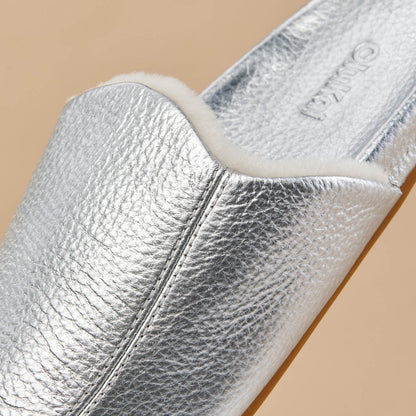 OluKai Hot Sale - Kōnea Women’s Leather Slipper Mules - Silver