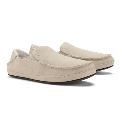 OluKai Sale - Nohea Women's Leather Slippers - Bone