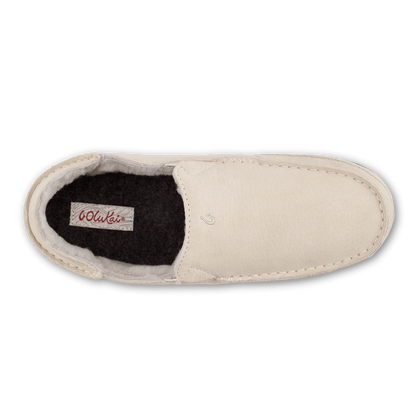 OluKai Sale - Nohea Women's Leather Slippers - Bone