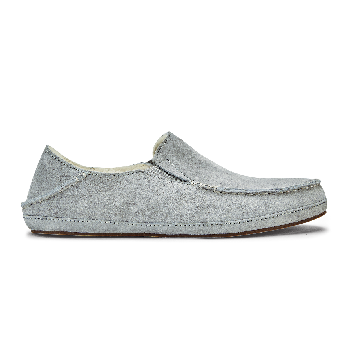 OluKai Essential - Nohea Women's Leather Slippers - Pale Grey