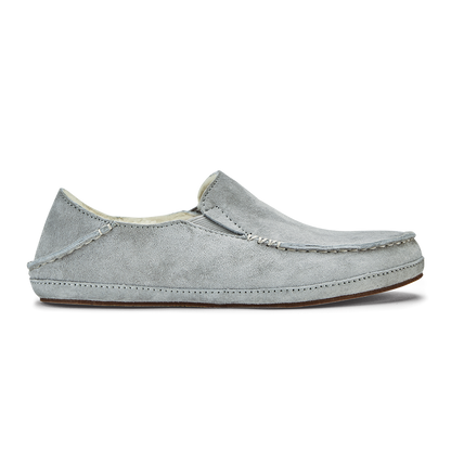 OluKai Essential - Nohea Women's Leather Slippers - Pale Grey