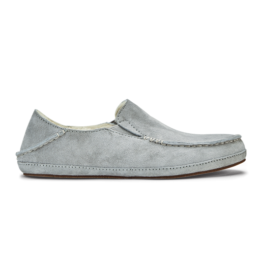 OluKai Essential - Nohea Women's Leather Slippers - Pale Grey
