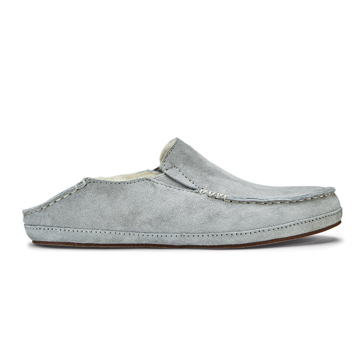OluKai Essential - Nohea Women's Leather Slippers - Pale Grey