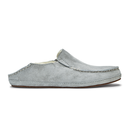 OluKai Essential - Nohea Women's Leather Slippers - Pale Grey
