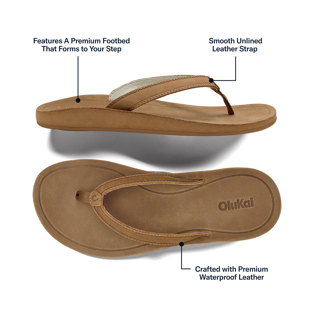OluKai Exclusive - Southshore Women’s Waterproof Leather Sandals - Toffee