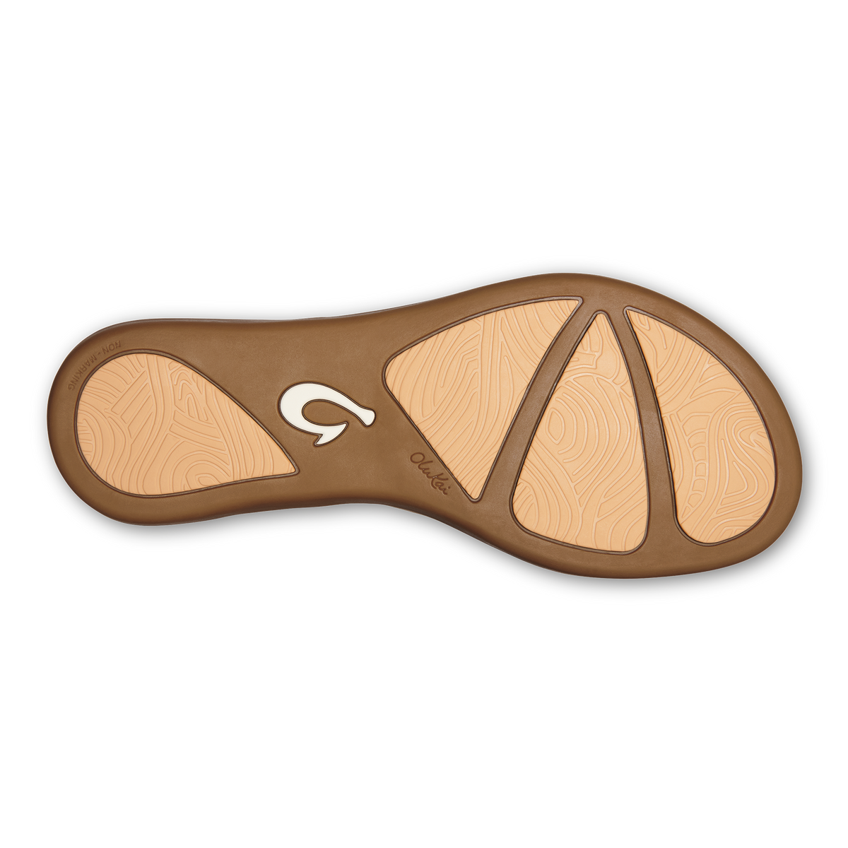 OluKai New - Honu Women’s Leather Sandals - Bright White / Golden Sand
