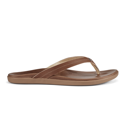 OluKai Quality - Honu Women’s Leather Beach Sandals - Tan