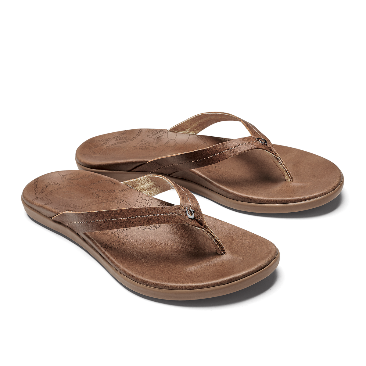 OluKai Quality - Honu Women’s Leather Beach Sandals - Tan