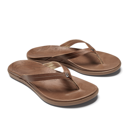 OluKai Quality - Honu Women’s Leather Beach Sandals - Tan