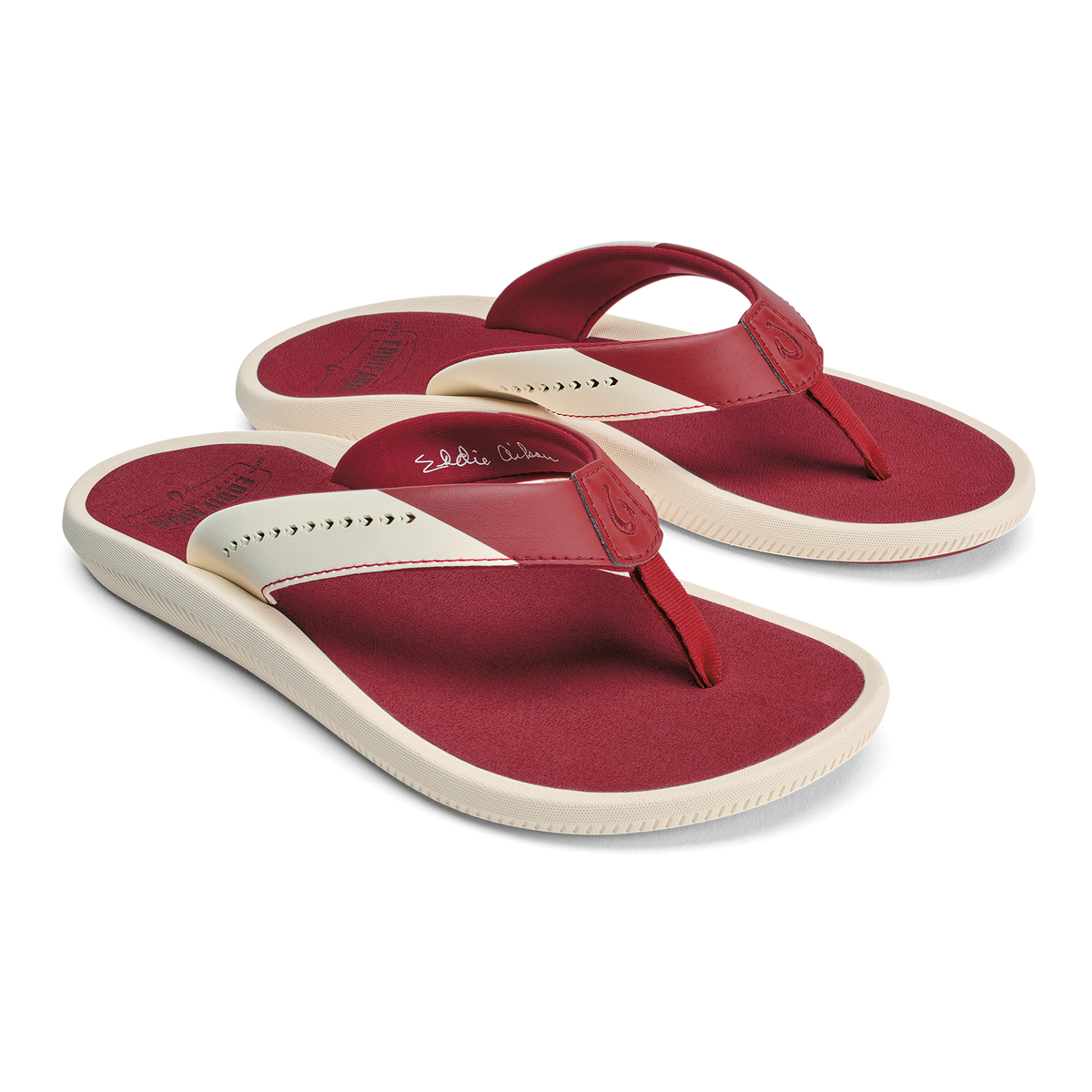 OluKai Best Price - Ulele - Off White / Deep Red