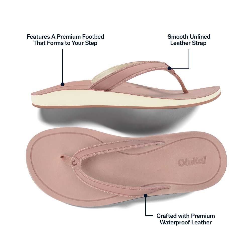 OluKai Recommended - Southshore Women’s Waterproof Leather Sandals - Soft Pink
