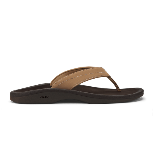 OluKai Discount - ‘Ohana Women's Beach Sandals - Almond / Dark Java