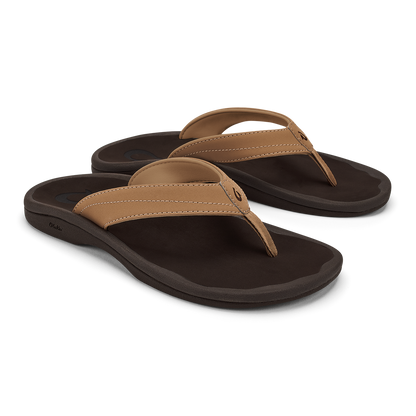 OluKai Discount - ‘Ohana Women's Beach Sandals - Almond / Dark Java