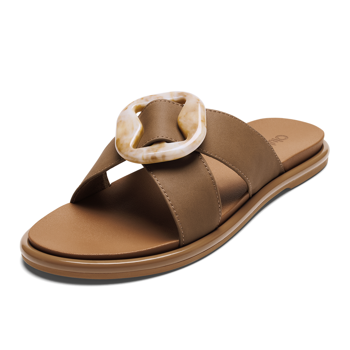 OluKai Latest - La‘i Slide Women’s Slide Beach Sandals - Tan