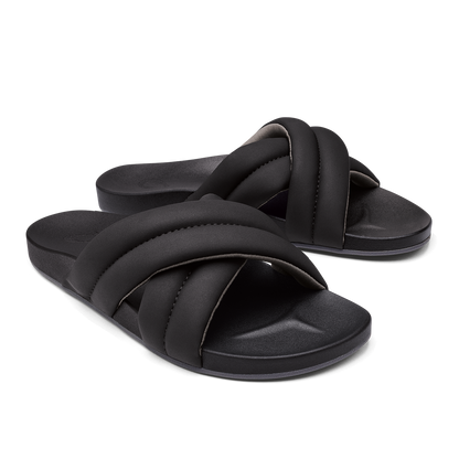 OluKai Trusted - Hila Women’s Beach Slide Sandals - Black
