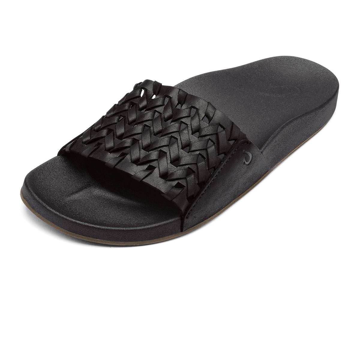 OluKai Value - Kāmola Women’s Leather Slide Sandals - Black