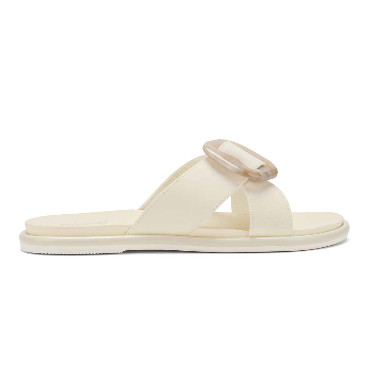 OluKai Customer Favorite - La‘i Slide Women’s Slide Beach Sandals - White Sand