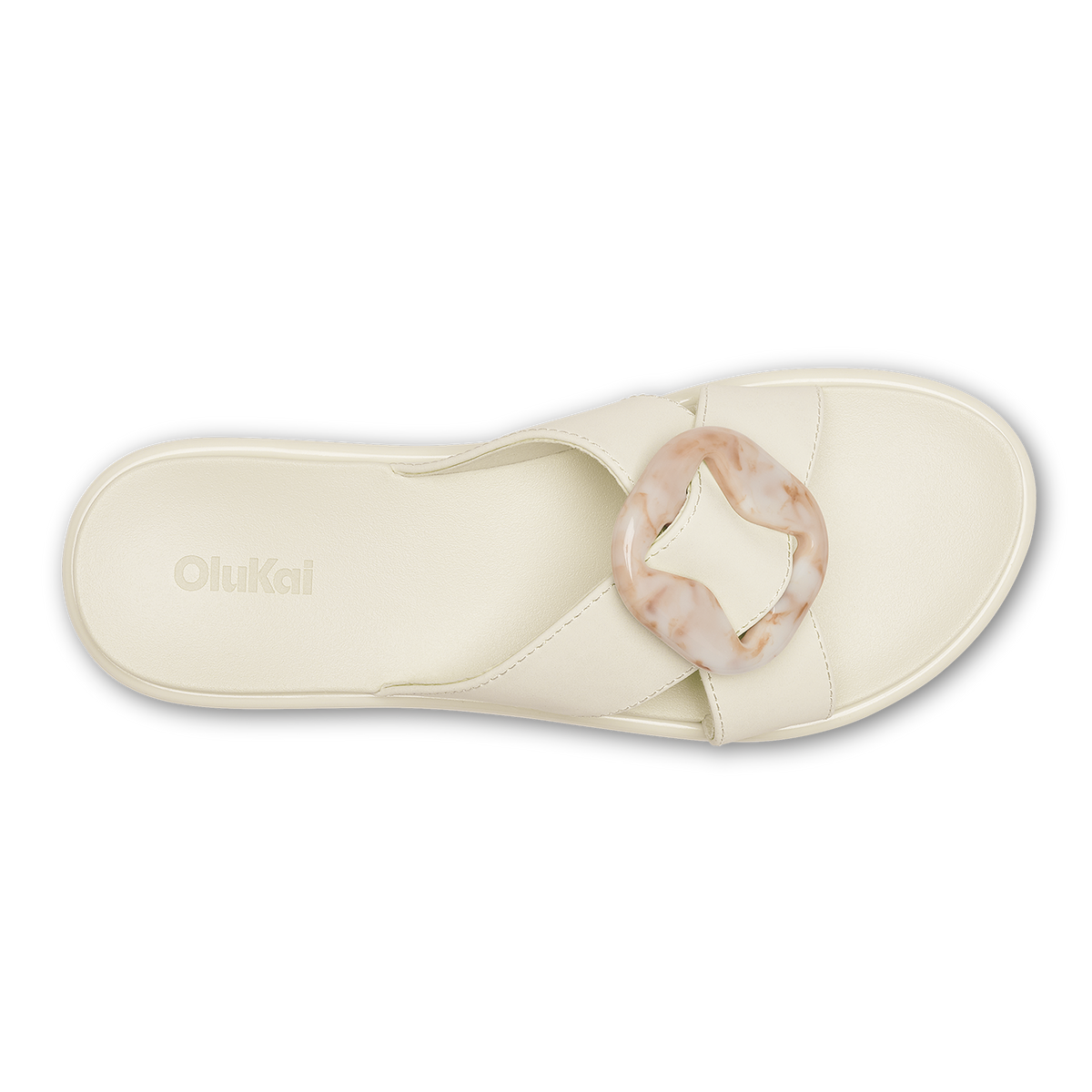 OluKai Customer Favorite - La‘i Slide Women’s Slide Beach Sandals - White Sand