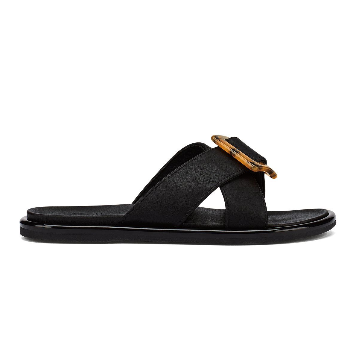 OluKai Premium - La‘i Slide Women’s Slide Beach Sandals - Black