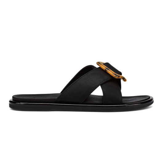 OluKai Premium - La‘i Slide Women’s Slide Beach Sandals - Black