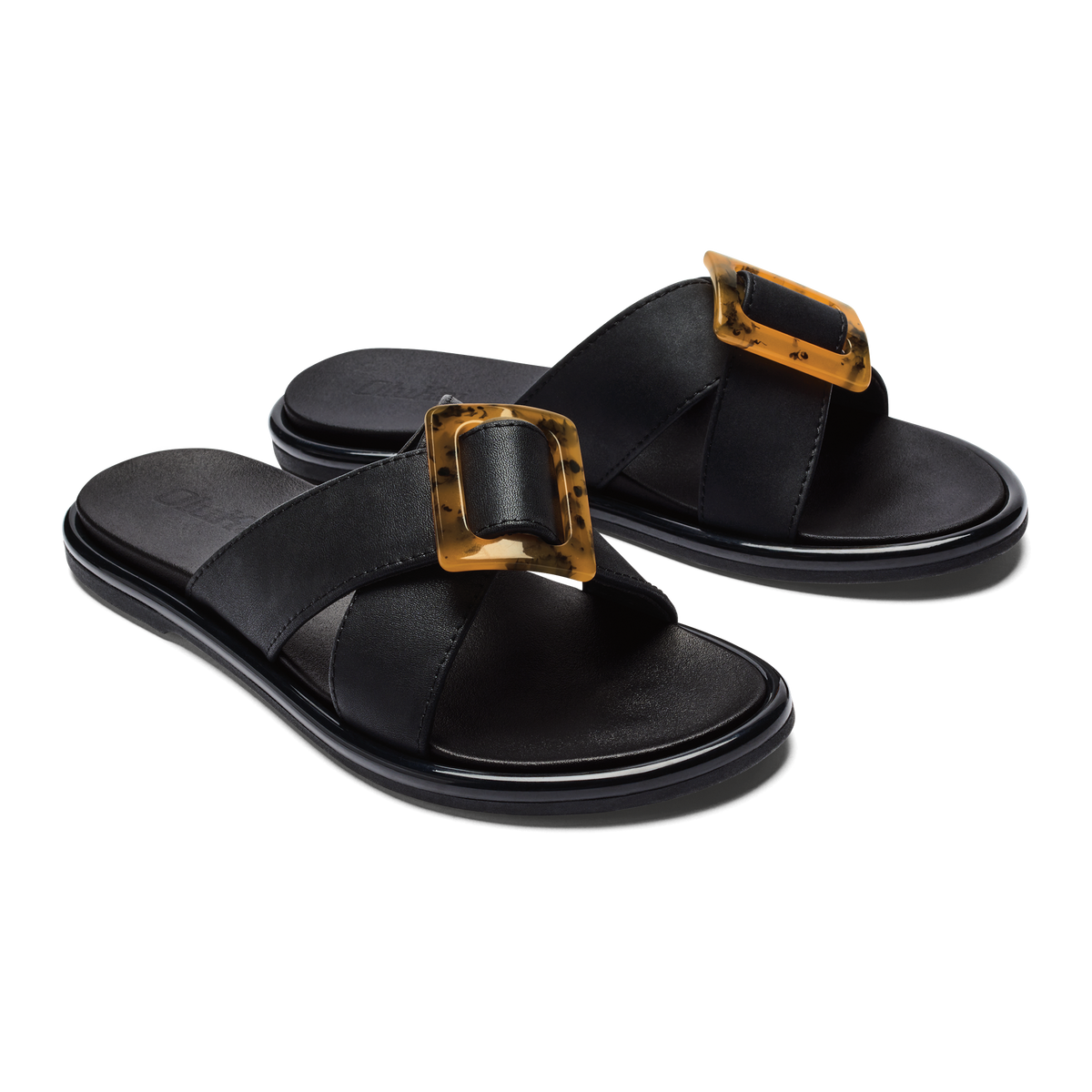 OluKai Premium - La‘i Slide Women’s Slide Beach Sandals - Black